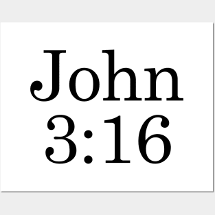 John 3:16 - Dark Text Posters and Art